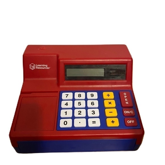 Learning Resources Cash Register Play Learning Red Blue Kids Counting - Picture 1 of 4